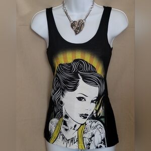 Graphic Black Tank Top